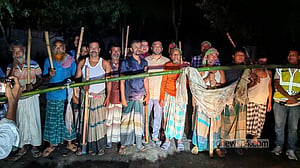 সিরাজগঞ্জে গরু চুরি রোধে বাঁশের ‘ব্যারিকেড’, রাত জেগে পাহারা