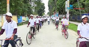 শিশুশ্রম ও বাল্যবিয়ে রোধে সচেতনতায় নীলফামারীতে সাইকেল শোভাযাত্রা