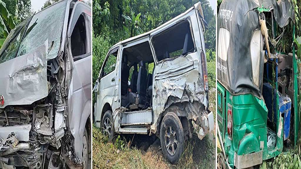 সিলেটে অ্যাম্বুলেন্স-মাইক্রোবাস-অটোরিকশার সংঘর্ষে নিহত ২