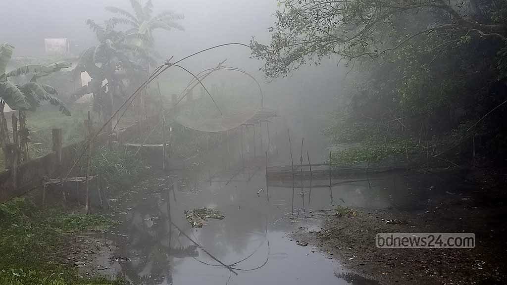 আশ্বিনের ভোরে কুয়াশায় মোড়া শেরপুরে শীতের আমেজ