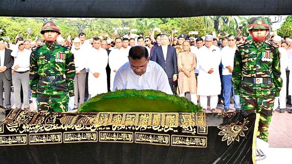 আবদুল হাইয়ের কফিনে রাষ্ট্রপতি ও প্রধানমন্ত্রীর শ্রদ্ধা