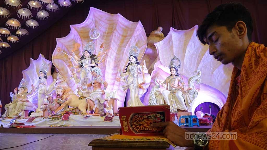 সপ্তমীর পূজায় বনানীতে ‘জলজ’ দেখতে উপচানো ভিড়