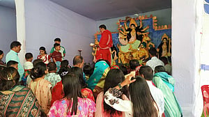 নৈবদ্ধ, ভোগ, আরতিতে শেরপুরে মহানবমী পূজা সম্পন্ন