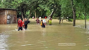 গোমতীর বাঁধ ভেঙে তলিয়েছে বুড়িচং, দিশেহারা মানুষ