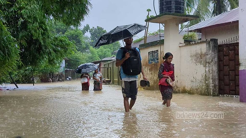 টানা বর্ষণে খাগড়াছড়ির নিম্নাঞ্চল প্লাবিত