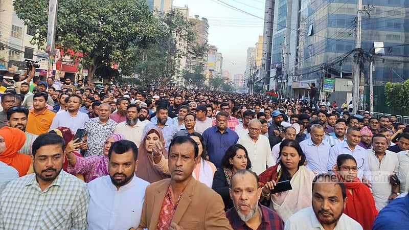 ২১ অগাস্ট মামলার রায়কে স্বাগত জানিয়ে বিএনপির আনন্দ মিছিল