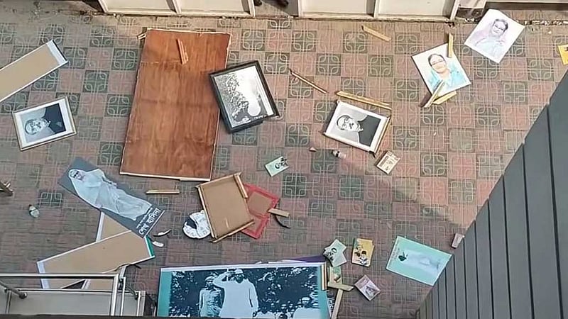 মুক্তিযোদ্ধা কমপ্লেক্সে বঙ্গবন্ধু-শেখ হাসিনার ছবি, যুবদল নেতার ভাঙচুর