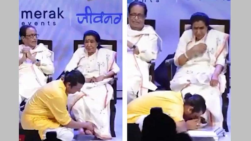 অগ্রজকে শ্রদ্ধা, গোলাপ জলে আশার পা ধোয়ালেন সোনু