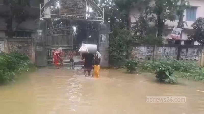 হবিগঞ্জে কুশিয়ারা নদীর পানি বিপৎসীমার উপরে