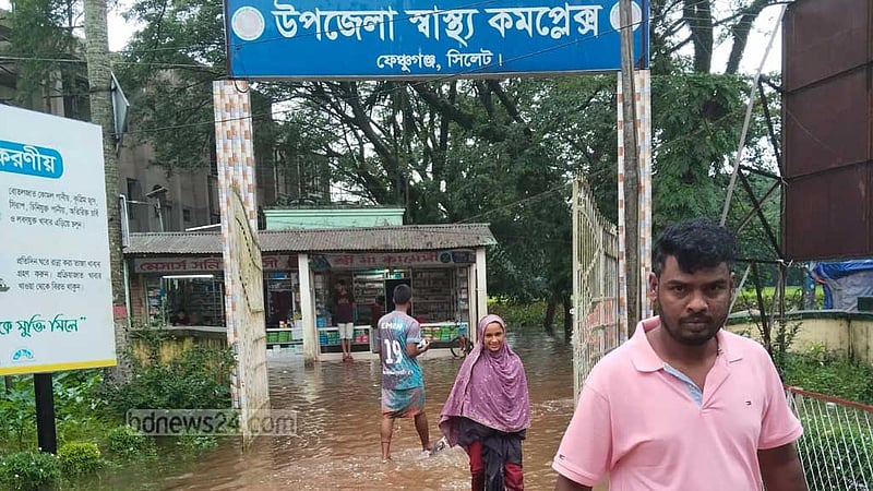 সিলেটের তিন হাসপাতাল চত্বরে বন্যার পানি