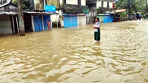 বৃষ্টিতে ফের জলাবদ্ধতায় সিলেট, ভোগান্তিতে নগরবাসী