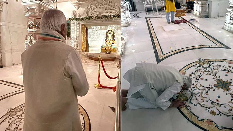 রাম মন্দিরে মূর্তিকে প্রণাম করলেন কেরালার গভর্নর আরিফ মোহাম্মদ খান