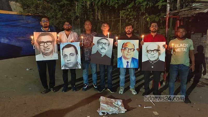 মোমবাতি প্রজ্বালনে জাতীয় চার নেতাকে স্মরণ