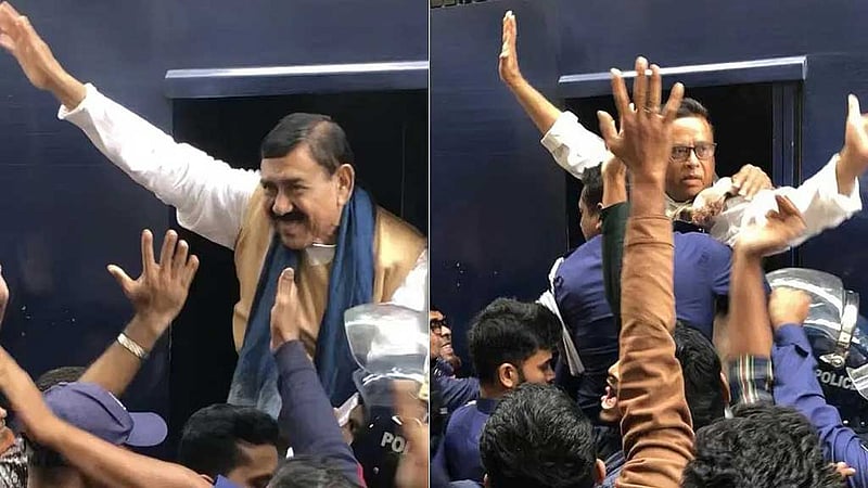 আদালত প্রাঙ্গণে শাজাহান খান-গোলাপের মুক্তির দাবিতে স্লোগান, ফুলের মালা