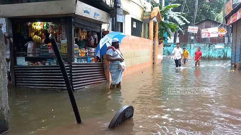 চাঁদপুরে ২৭৭ মিলিমিটার বৃষ্টিপাত, শহর জুড়ে জলাবদ্ধতা