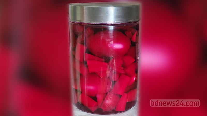 রেসিপি: গোলাপি ডিমের আচার