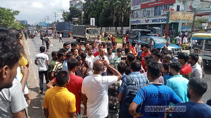গাজীপুরে শ্রমিক বিক্ষোভে মহাসড়কে যানজট, ভোগান্তি