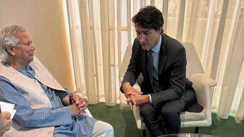 ট্রুডোর সঙ্গে ইউনূসের বৈঠক, ‘সম্পর্ক বৃদ্ধি ও সহায়তার আশ্বাস’
