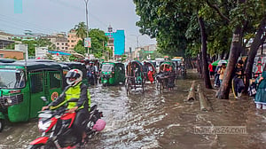 বৃষ্টির পানিতে থৈ থৈ মিরপুর