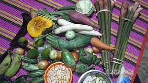 বিঝুর খাবার ‘পাজনে’ থাকে ৩০ থেকে ৪০ পদ