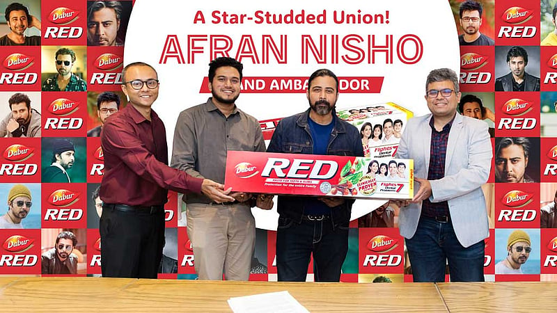 ডাবর রেড টুথপেস্টের ব্র্যান্ড অ্যাম্বাসেডর আফরান নিশো