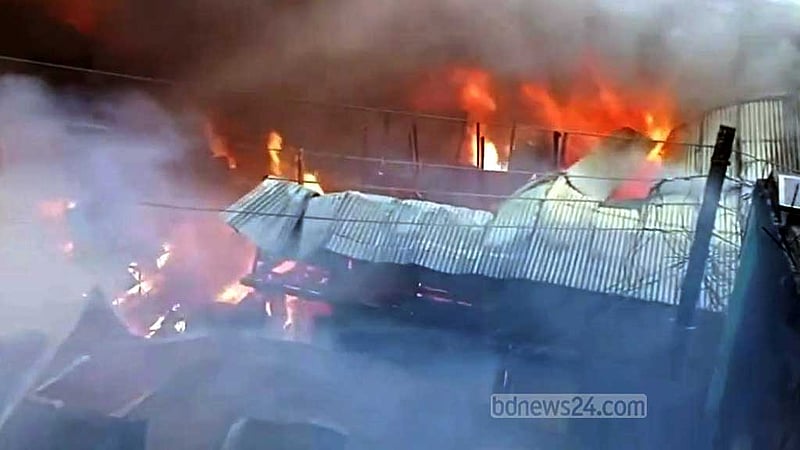 পিরোজপুরে অগ্নিকাণ্ডে ৪১ দোকান ভস্মীভূত