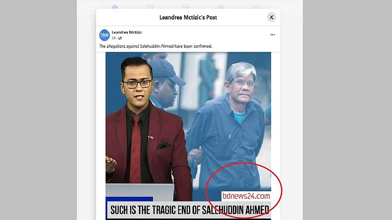 বিডিনিউজ টোয়েন্টিফোরের নামে ভুয়া সাইট বানিয়ে উপদেষ্টাকে জড়িয়ে ‘ফেইক নিউজ’