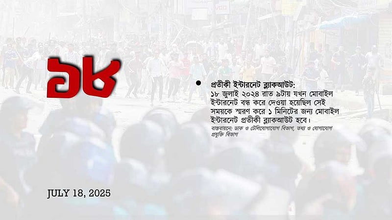 জুলাই স্মৃতি উদযাপন: ‘ইন্টারনেট ব্ল্যাকআউট’ কর্মসূচি বাতিল