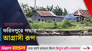 পদ্মার আগ্রাসী থাবায় ফরিদপুরে তলিয়ে যাচ্ছে গ্রামের পর গ্রাম