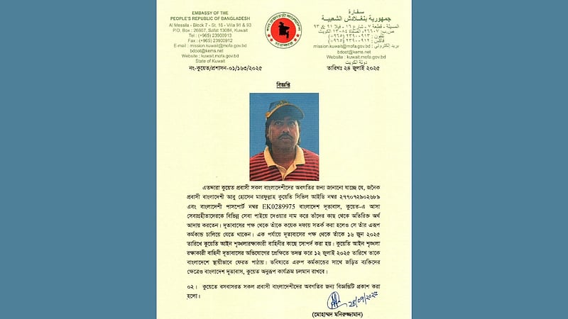 কুয়েতে ‘অবৈধ লেনদেনের’ দায়ে বাংলাদেশিকে স্থায়ীভাবে দেশে ফেরত