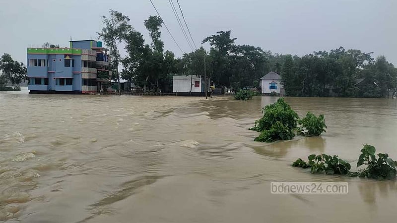 পাহাড়ি ঢলে আখাউড়ায় ১৯ গ্রাম প্লাবিত, পানিবন্দি ৪৫০ পরিবার