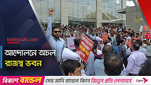 দ্বিতীয় দিনের ‘কমপ্লিট শাটডাউনে’ এনবিআর কর্মকর্তা-কর্মচারীরা