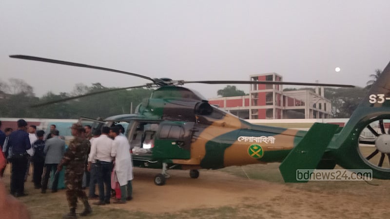 সেনাবাহিনীর হেলিকপ্টারে মাগুরায় পৌঁছাল শিশুর মরদেহ