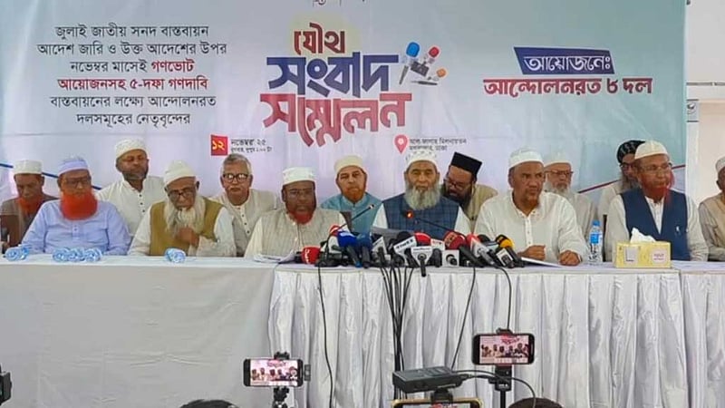 জুলাই সনদ ও গণভোট: যমুনার সামনে অবস্থান নেওয়ার হুমকি ধর্মভিত্তিক ৮ দলের