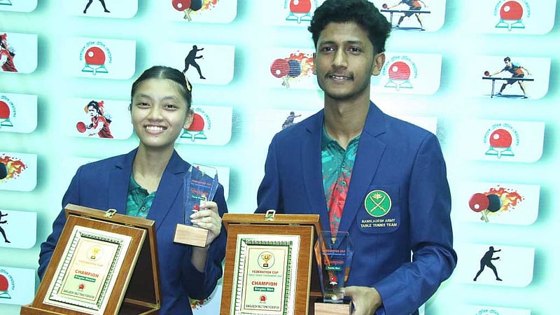 ফেডারেশন কাপ টেবিল টেনিসে সেরা হৃদয় ও খই খই