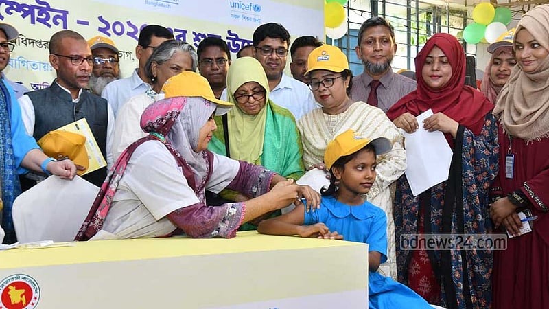 শিশুদের টাইফয়েড টিকাদান শুরু