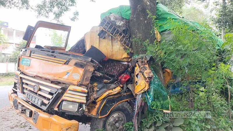 মাগুরায় গাছে ট্রাকের ধাক্কা, চালকের সহকারী নিহত