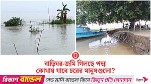 পদ্মার ভয়াবহ ভাঙনে বিপর্যস্ত মানিকগঞ্জের চরাঞ্চলের মানুষ