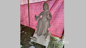 নেত্রকোণায় গভীর রাতে দুর্গা পূজার প্রতিমা ভাঙচুর