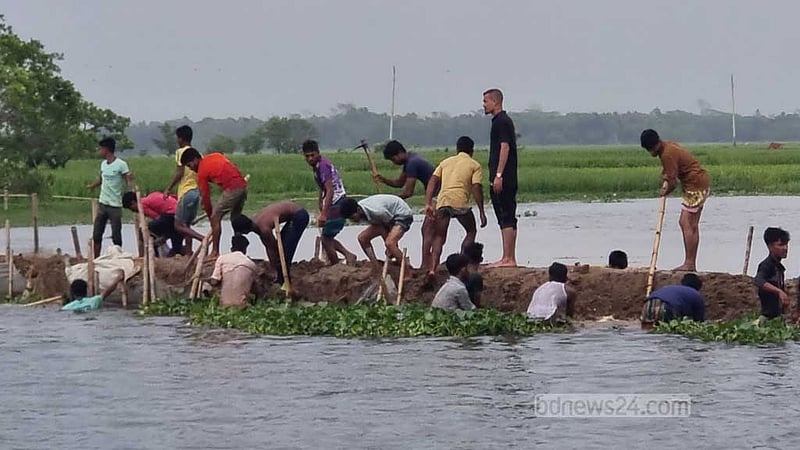 ফসলরক্ষা বাঁধ কাটা নিয়ে নেত্রকোণায় দুপক্ষের সংঘর্ষ, আহত ২০