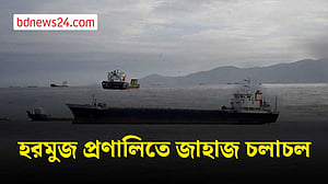 ওমান উপকূলের হরমুজ প্রণালিতে জাহাজ চলাচল