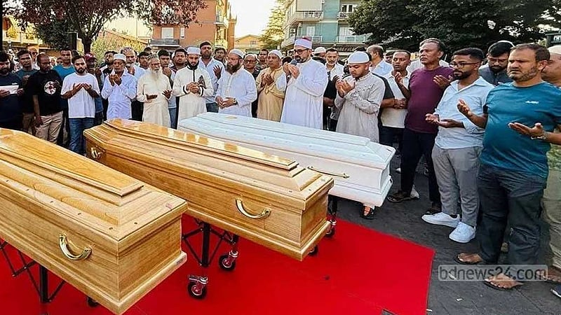 ইতালিতে স্বামী-স্ত্রী-মেয়ে খুন: ৫০ দিন পর লাশ এনে নোয়াখালীতে দাফন