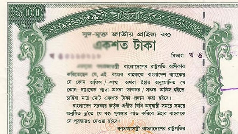 প্রাইজ বন্ডের লটারির ফল ঘোষণা