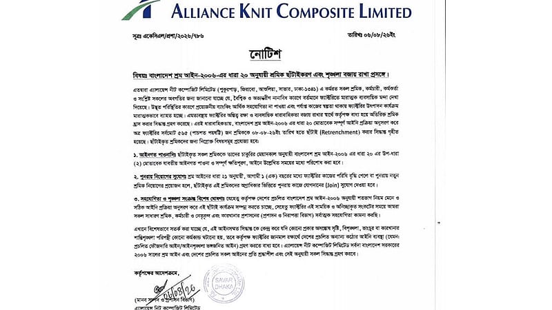 ব্যবসায়িক মন্দা: আশুলিয়ায় একদিনে ৫৬৫ শ্রমিক ছাঁটাই