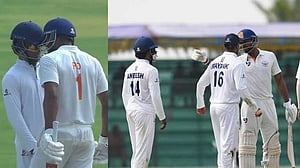 প্রতিপক্ষের ফিল্ডারকে হেলমেট দিয়ে গুঁতো মারলেন ভারতীয় ব্যাটসম্যান