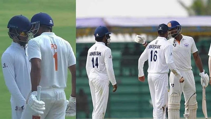 প্রতিপক্ষের ফিল্ডারকে হেলমেট দিয়ে গুঁতো মারলেন ভারতীয় ব্যাটসম্যান