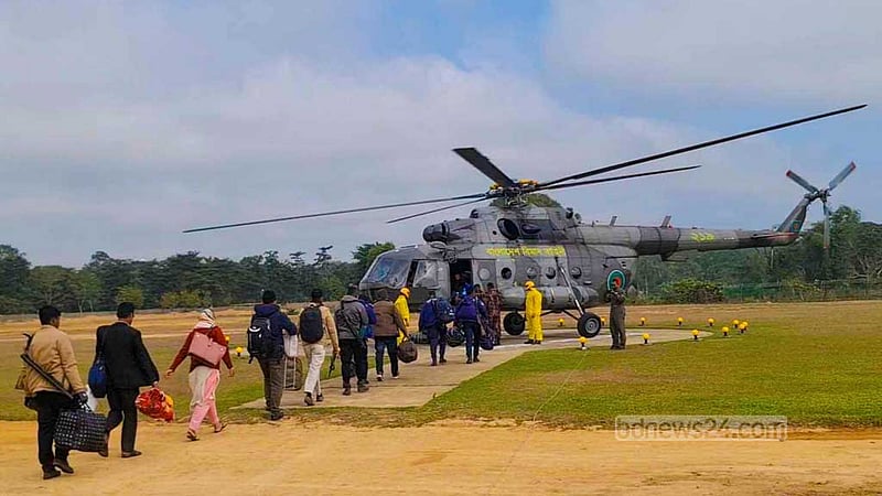 রাঙামাটির দুর্গম ২০ কেন্দ্রে ব্যবহার হবে হেলিকপ্টার