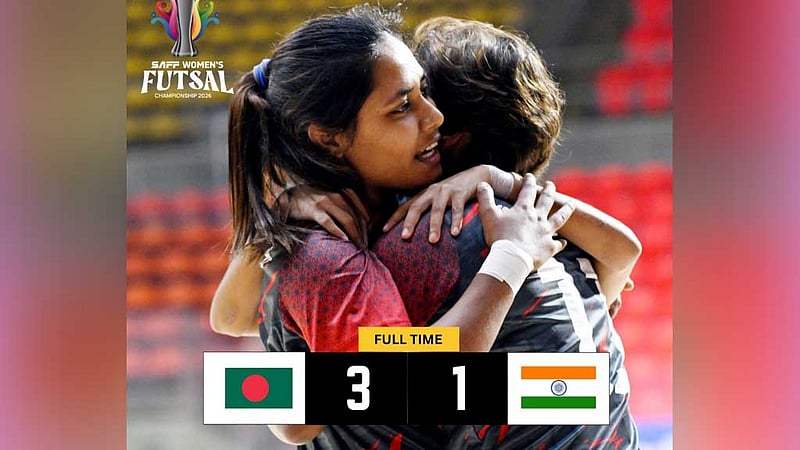 সাফ ফুটসালে ভারতকে হারিয়ে শুরু সাবিনা-কৃষ্ণাদের