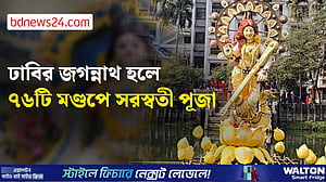 বিদ্যার দেবীর আরাধনা ঢাবির জগন্নাথ হলে