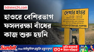 সুনামগঞ্জের হাওরের বোরো ফসলরক্ষা বাঁধ প্রকল্প কাজে বিলম্ব